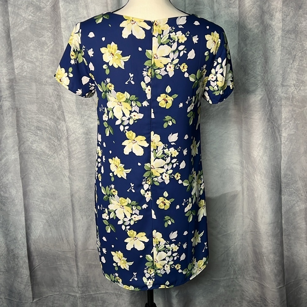 Lulu’s Floriana Navy Blue Floral Shift Dress - size Small - Picture 7 of 14